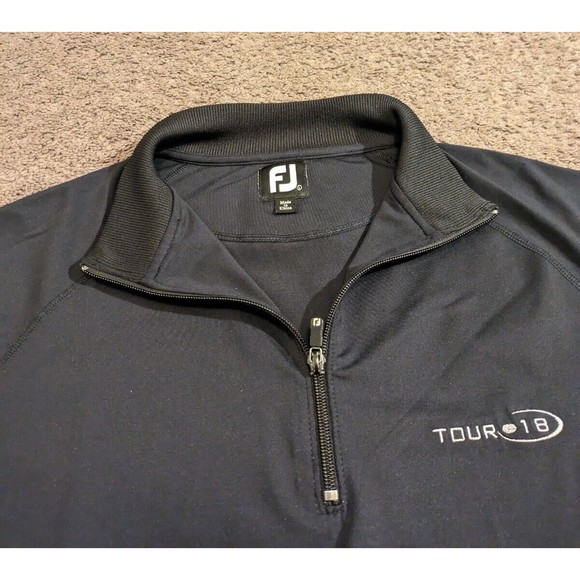 Men's Footjoy Performance 1/2 Zip Wind Shirt Pullover Jacket Black Size Large - Picture 4 of 7